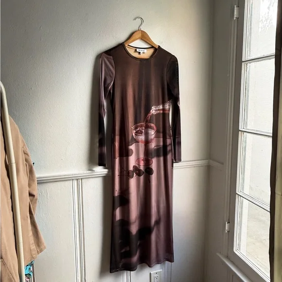 ANOTHER GIRL + LISA SAYS GAH! - Cherry Martini Mesh Midi Dress - Picture 3 of 11